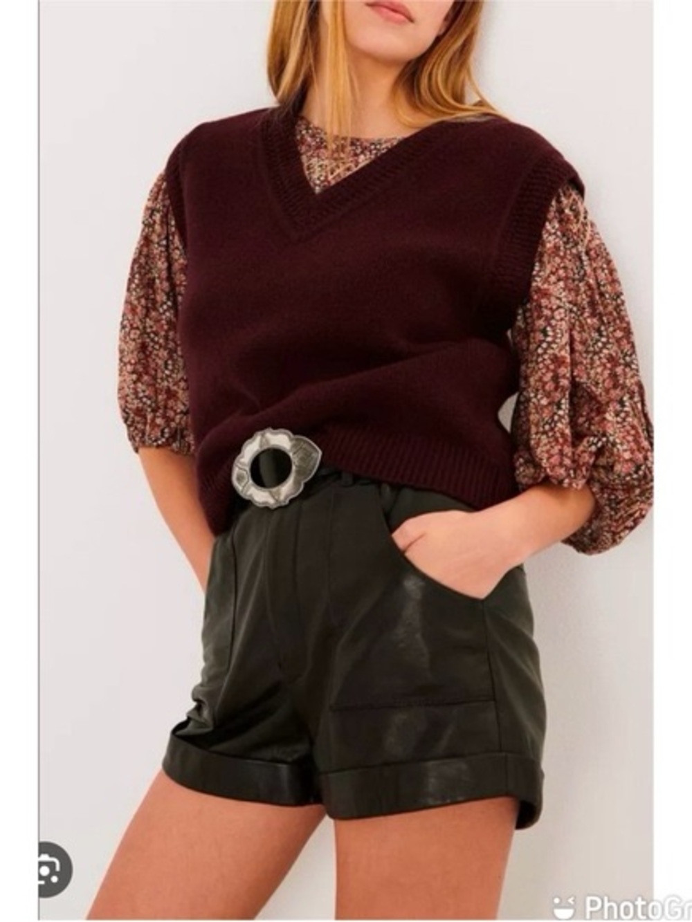 Ba&sh Pomme Sleeveless Wool Blend Sweater Vest in Plum